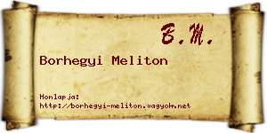 Borhegyi Meliton névjegykártya